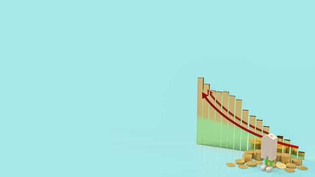 A visual representation of inflation, showing money decreasing in value as prices rise, symbolized by a rising arrow indicating inflation.