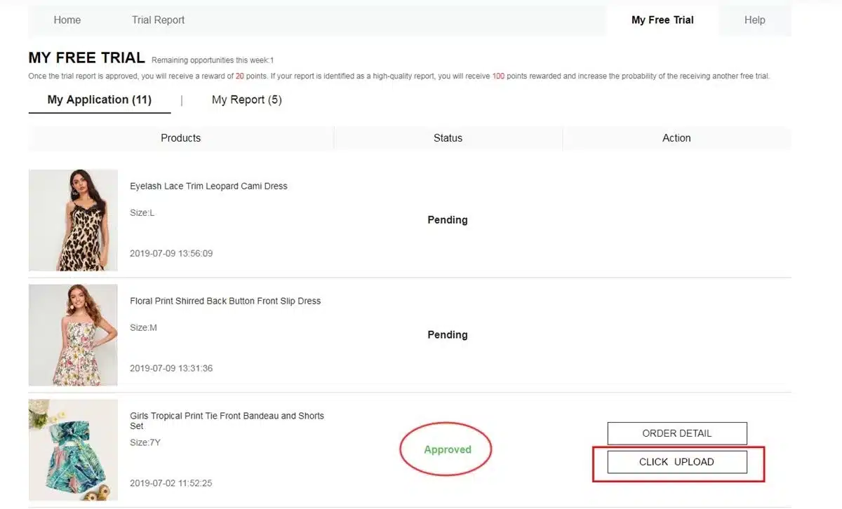 Shein Product Trials