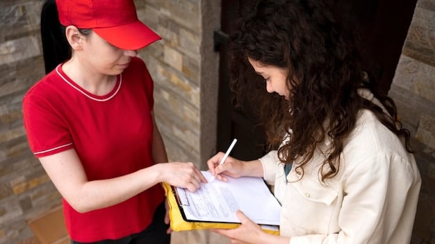 A government worker assisting a woman with filling out the Cadastro Único form at a community center. The scene shows the interaction between the citizen and the government, emphasizing the accessibility and support provided during the registration process.