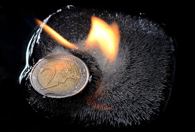 A visual representation of wealth preservation, showing a shield protecting coins from a fiery inflation symbol, against a backdrop of economic indicators.