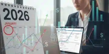 Small business owner planning for 2026 corporate tax changes with financial charts