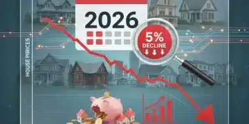 Graph showing a 5% housing market price decline projected for 2026, with financial implications for investors.