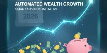 Automate Savings 2026: Boost Wealth 20% in 6 Months Automated savings growth chart with digital interface and piggy bank for 2026
