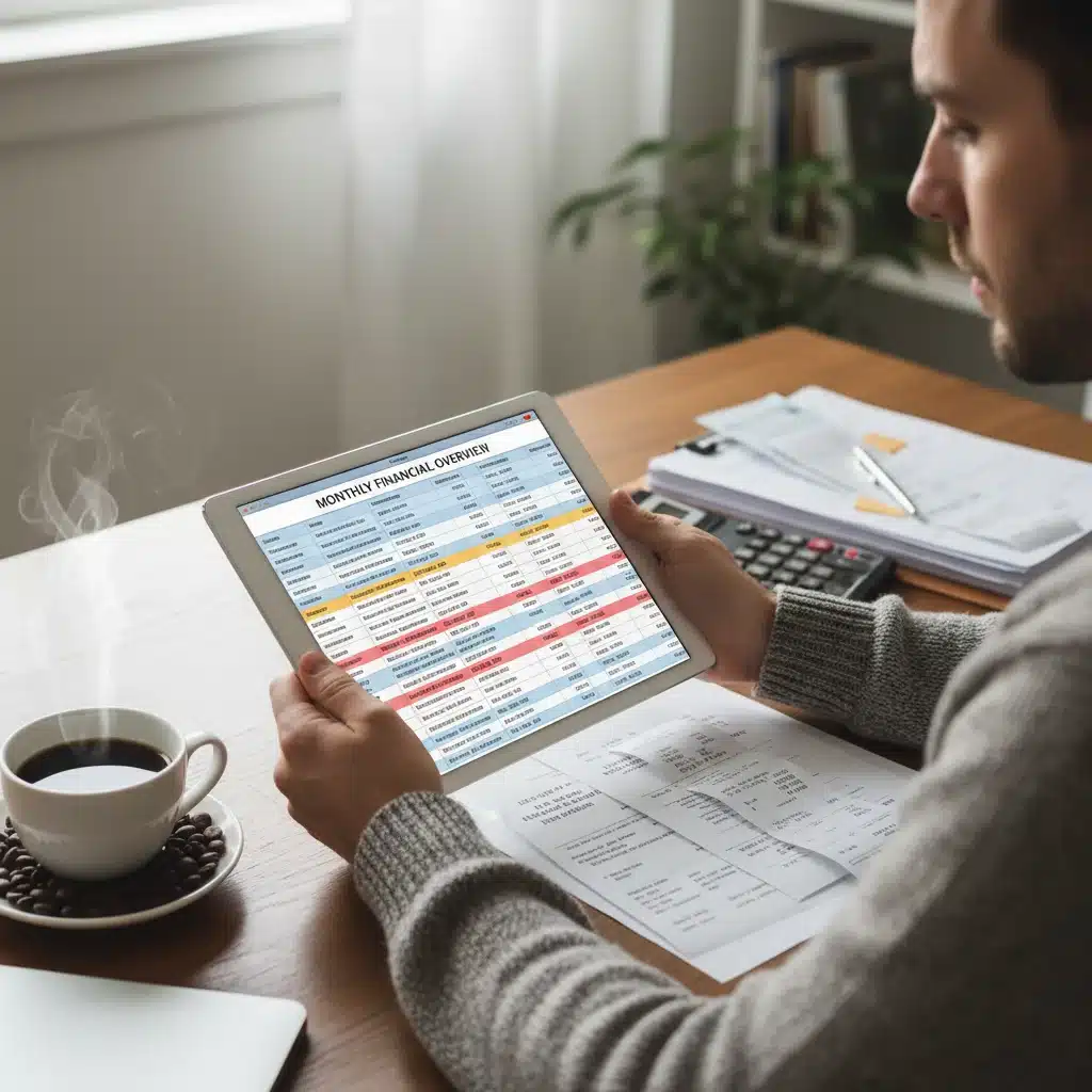 Detailed budgeting and expense tracking on a tablet