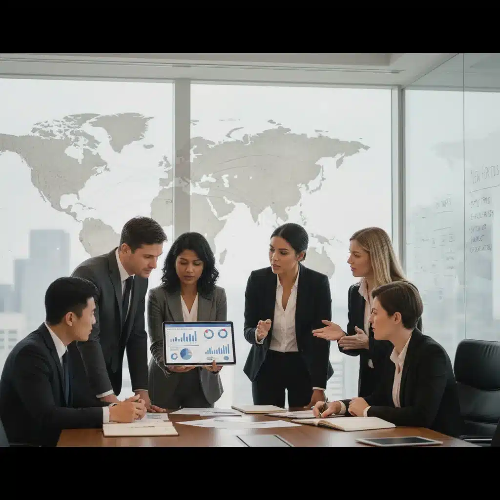 Business leaders analyzing economic data and trade policy changes
