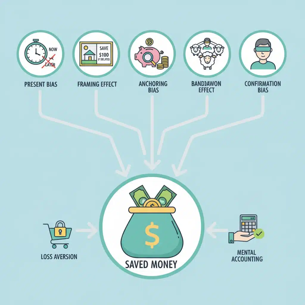 Cognitive biases impacting saving habits