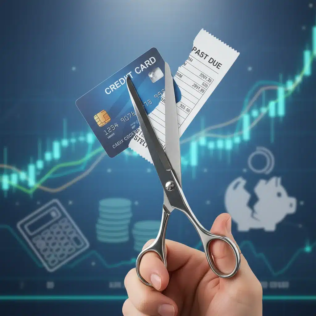 Symbolic image of cutting unnecessary expenses and debt