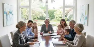 The 2026 Guide to Personal Estate Planning: Protecting Your Legacy Family reviewing estate planning documents with a legal advisor, symbolizing secure future and asset protection.