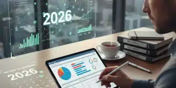 Person planning financial goals for 2026 on a tablet