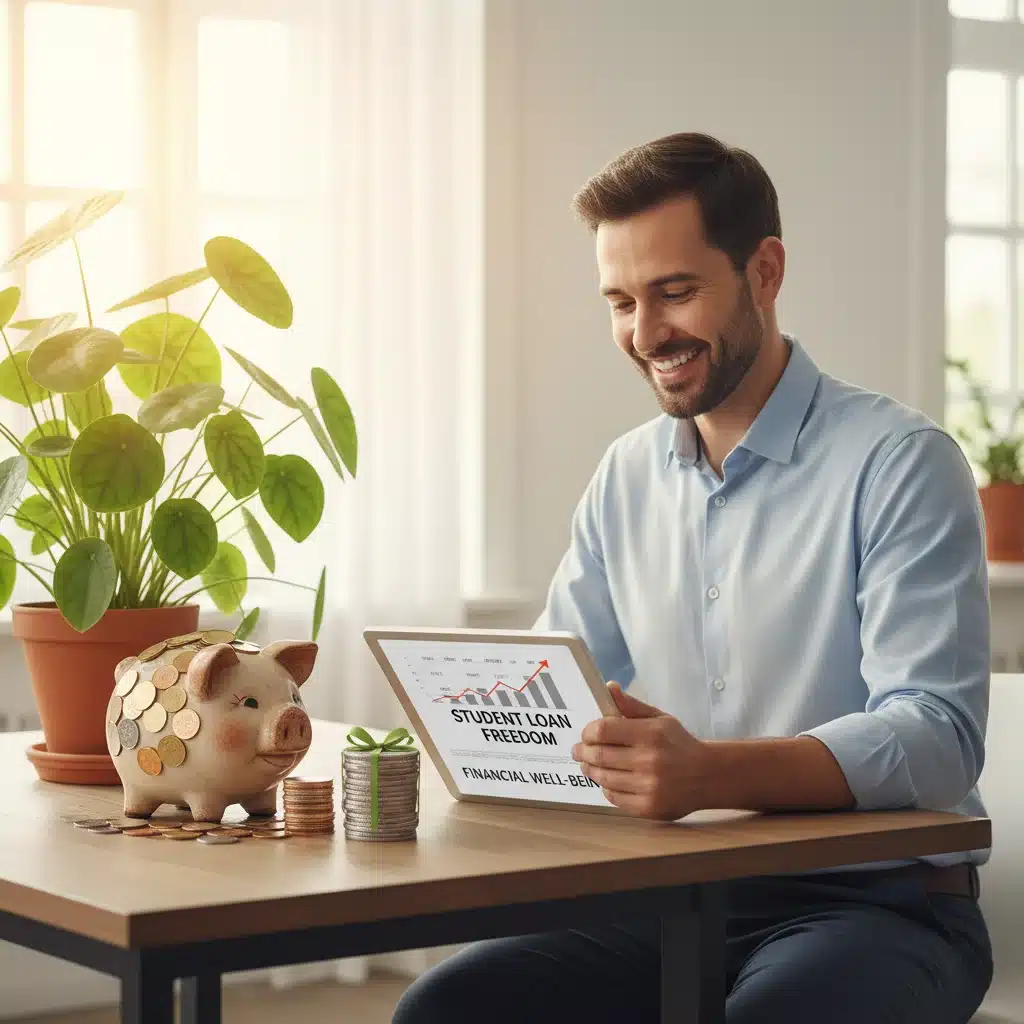 Person successfully managing finances and achieving financial stability