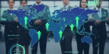 Global economic trends map with growth indicators for emerging markets H1 2026