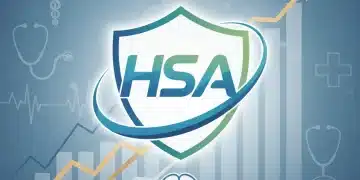 Healthcare Savings Account (HSA) growth in 2026 with financial charts and medical symbols, representing smart medical savings.