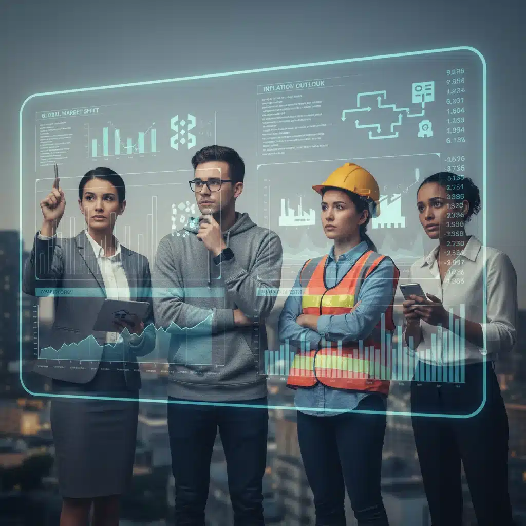 Industry professionals analyzing economic data and interest rate changes
