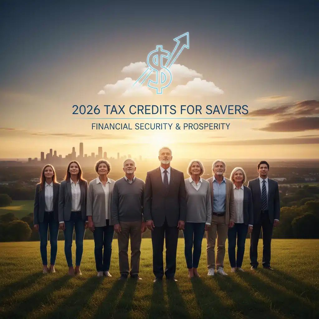 Diverse group benefiting from 2026 tax credits for savers.