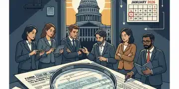 Small business owners analyzing new tax legislation documents with a magnifying glass, January 2026