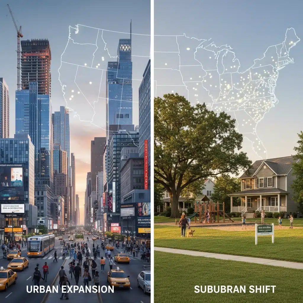 Comparison of urban growth and suburban affordability in US housing market