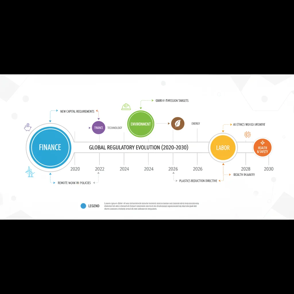 Infographic illustrating a timeline of upcoming federal regulatory changes