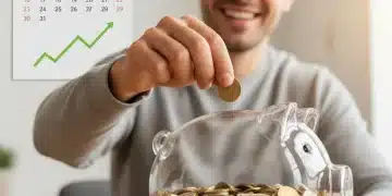Person saving money in a piggy bank for 2026 retirement