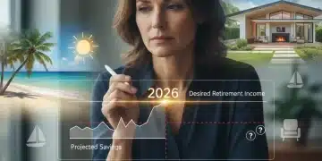Retirement Readiness 2026: Bridge Your $50,000 Savings Gap Today Financial chart showing retirement savings gap with a person planning for 2026
