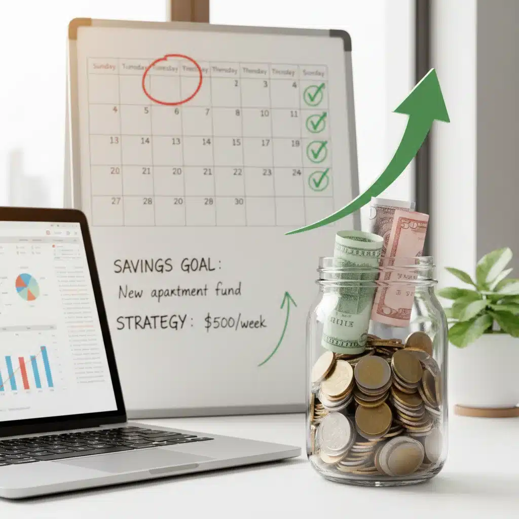 Savings jar filling up, representing financial growth and a successful savings plan