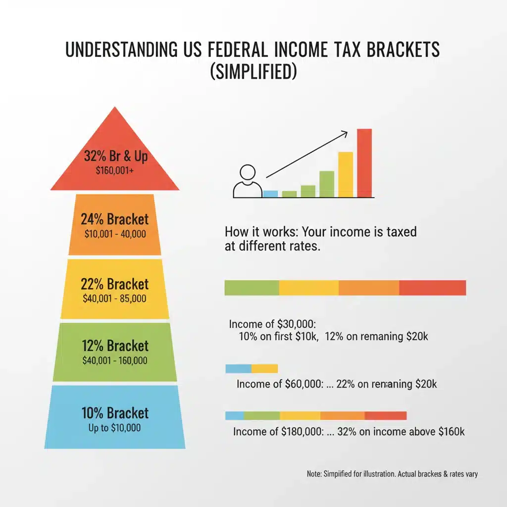 Infographic illustrating different 2026 tax brackets