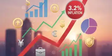 Graphic illustrating US inflation forecast at 3.2% CPI for 2026, impacting investment strategies.