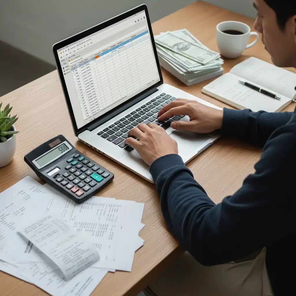 Person budgeting and managing expenses effectively